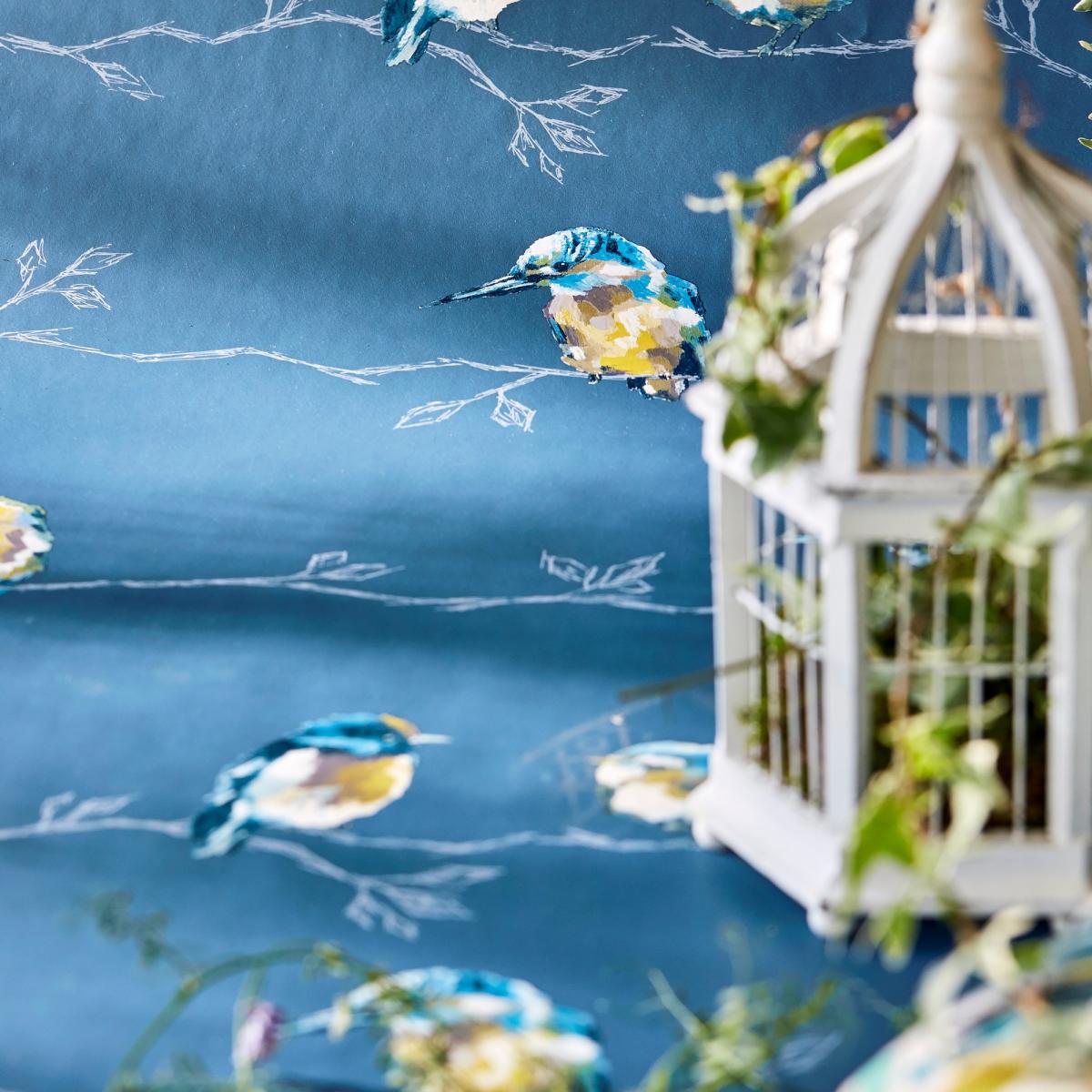 Persico Wallpaper 111487 by Harlequin in Turquoise Navy Blue Roll – image 2