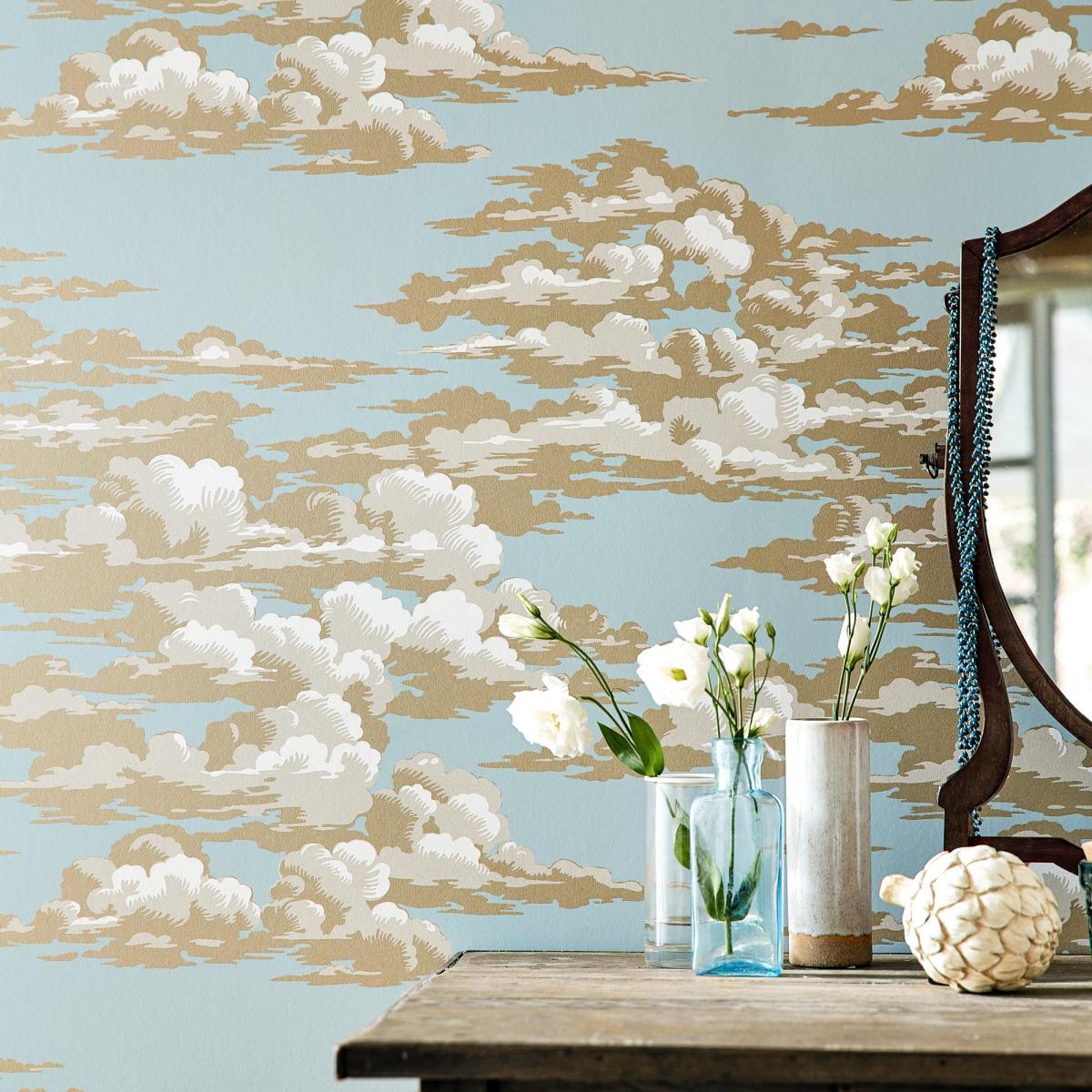 Silvi Clouds Wallpaper 216601 by Sanderson in English Blue Roll – image 2