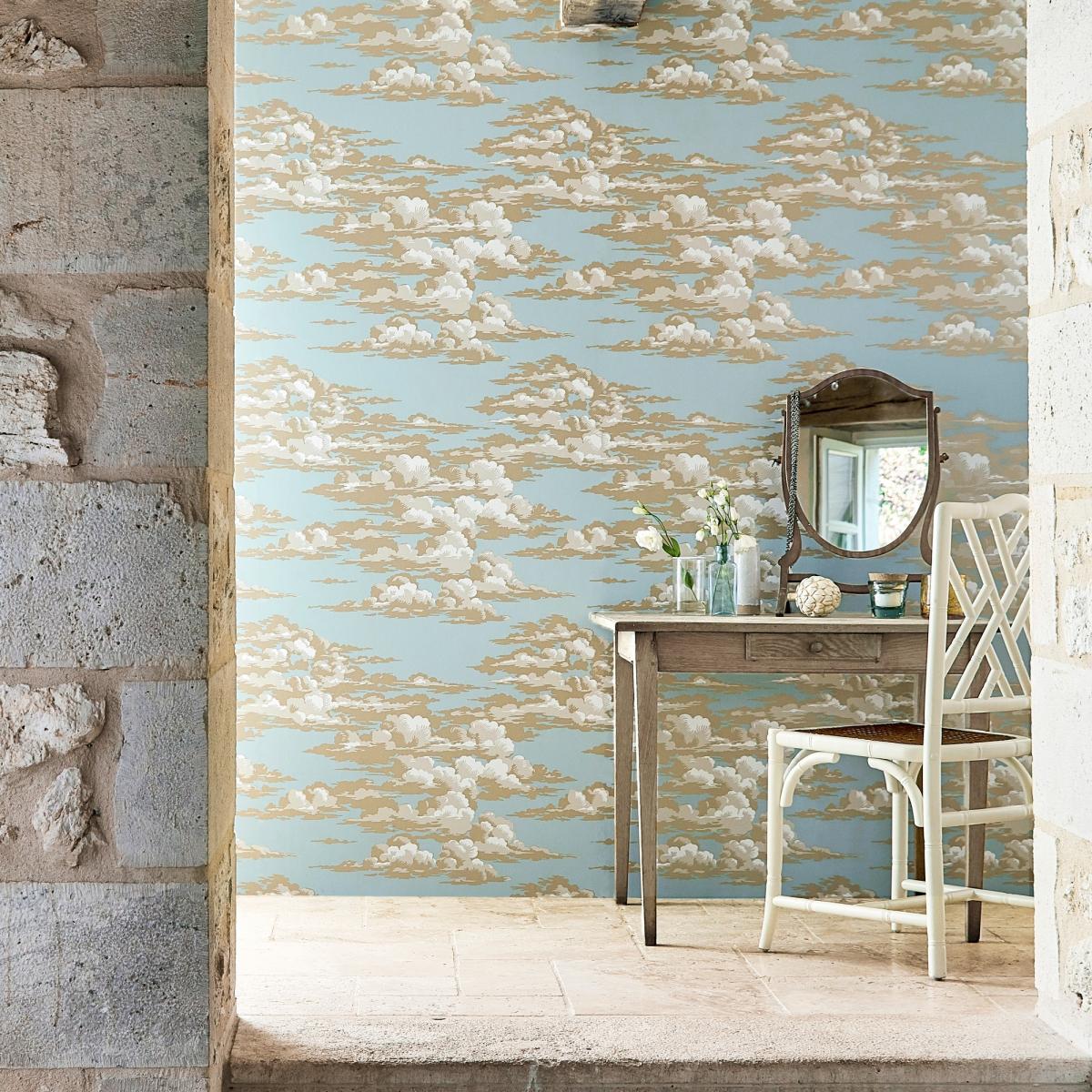 Silvi Clouds Wallpaper 216601 by Sanderson in English Blue Roll – image 1