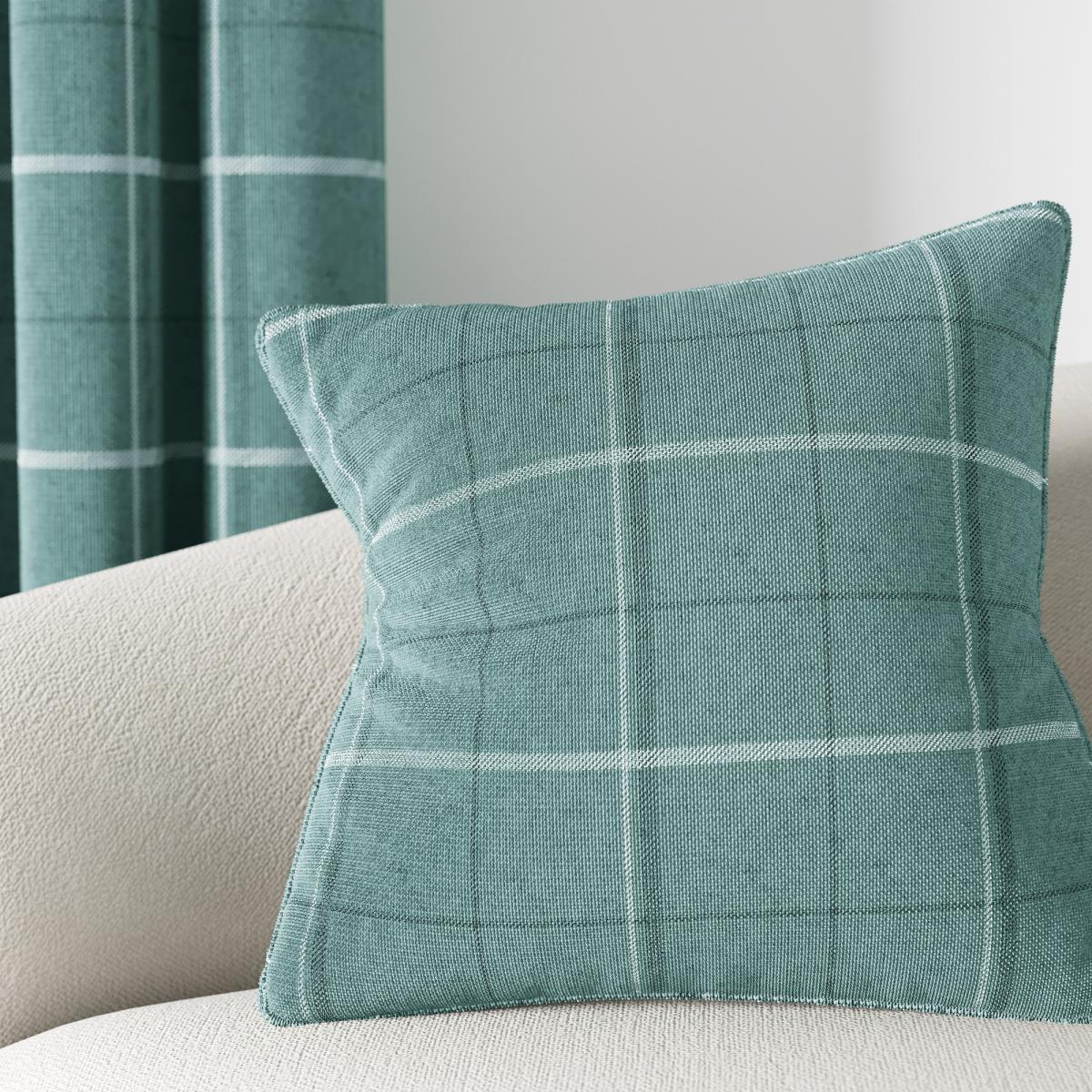 Harper Check Curtains by Helena Springfield in Duck Egg Green 168x137cm – image 2