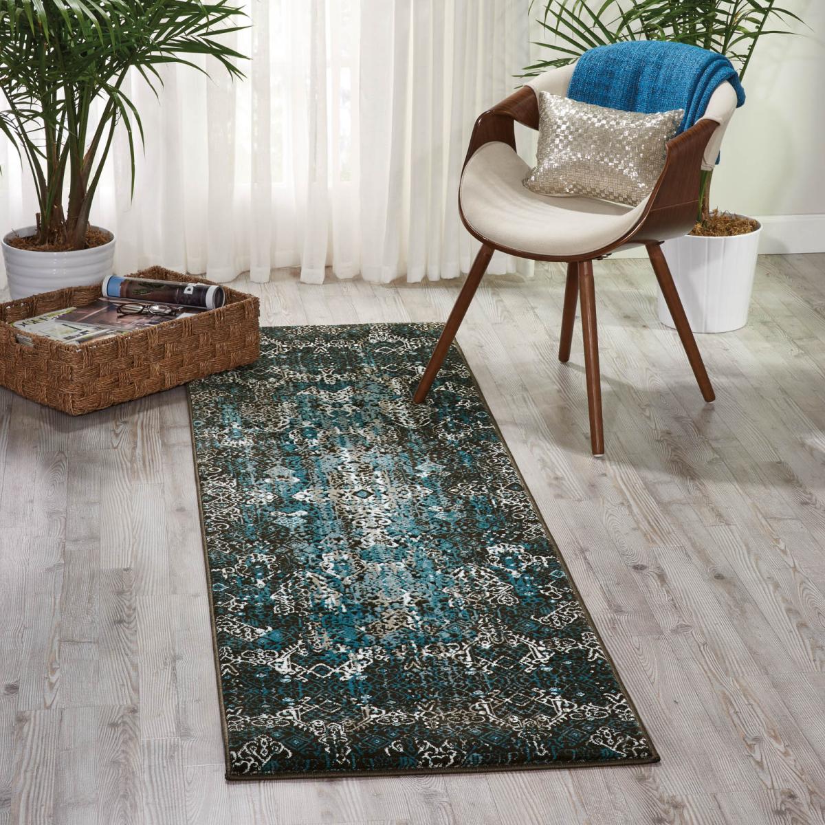 Karma Hallway Runners KRM04 in Blue 66x229cm – image 1