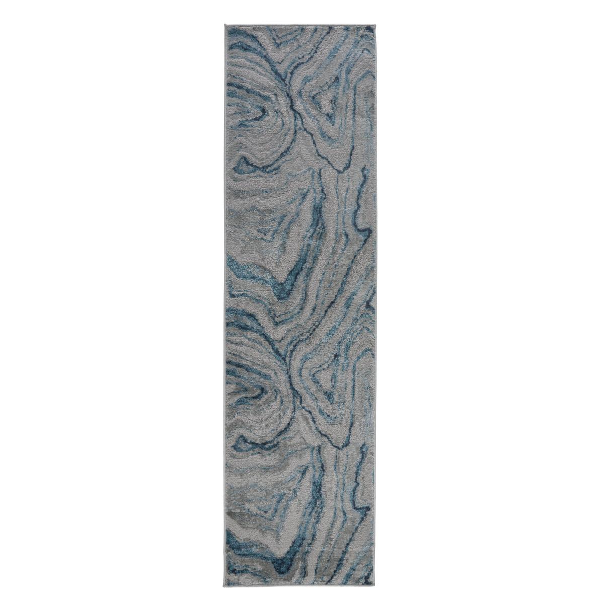 Zoe 2063 L Runner Rugs in Marble Blue Grey 60x230cm – image 5