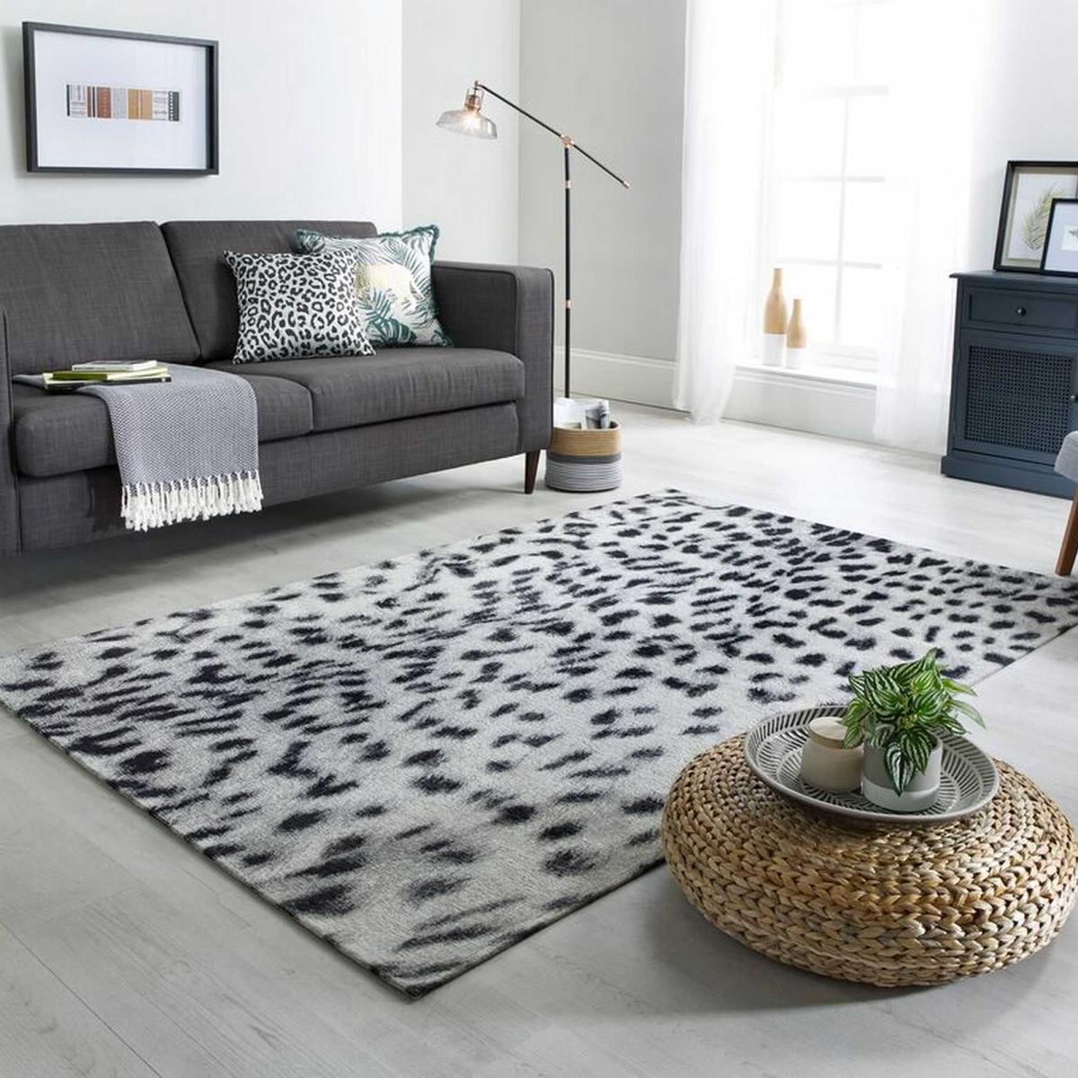 Wilder Leopard Animal Rugs in Charcoal Grey – image 2