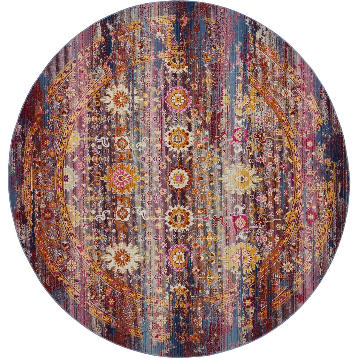 Vintage Kashan Circluar Rugs VKA03 by Nourison in Red Multi 122x122cm – image 5