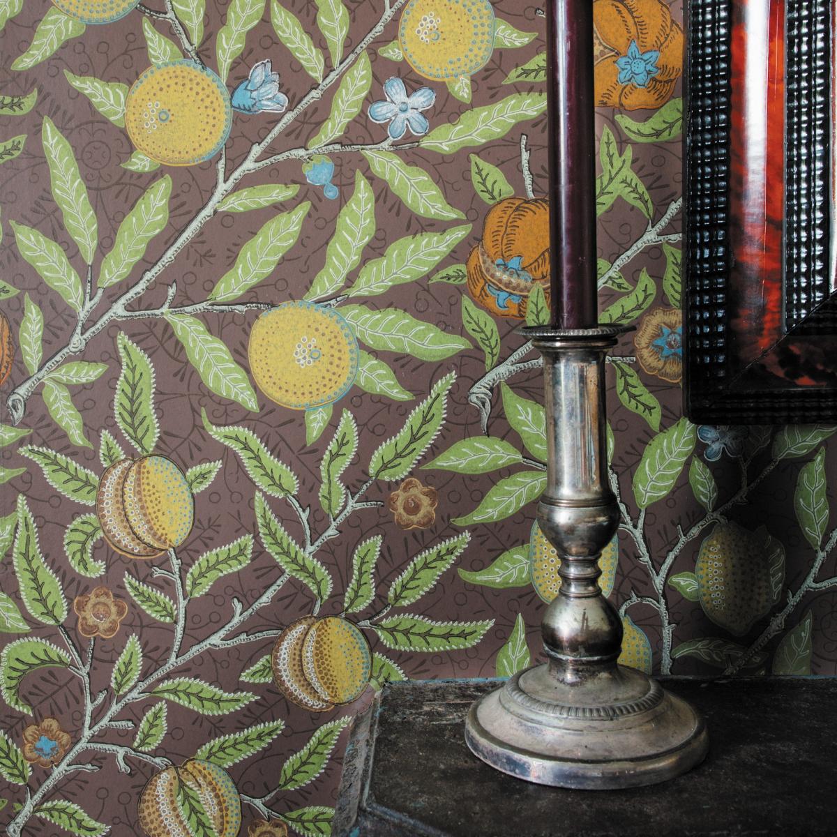 Fruit Wallpaper 217103 by Morris & Co in Chocolate Brown Roll – image 3