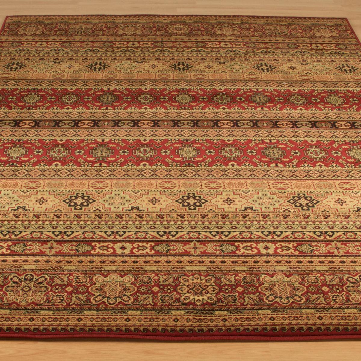 Kendra 135R Traditional Persian Stripe Rugs in Red 240x340cm – image 4