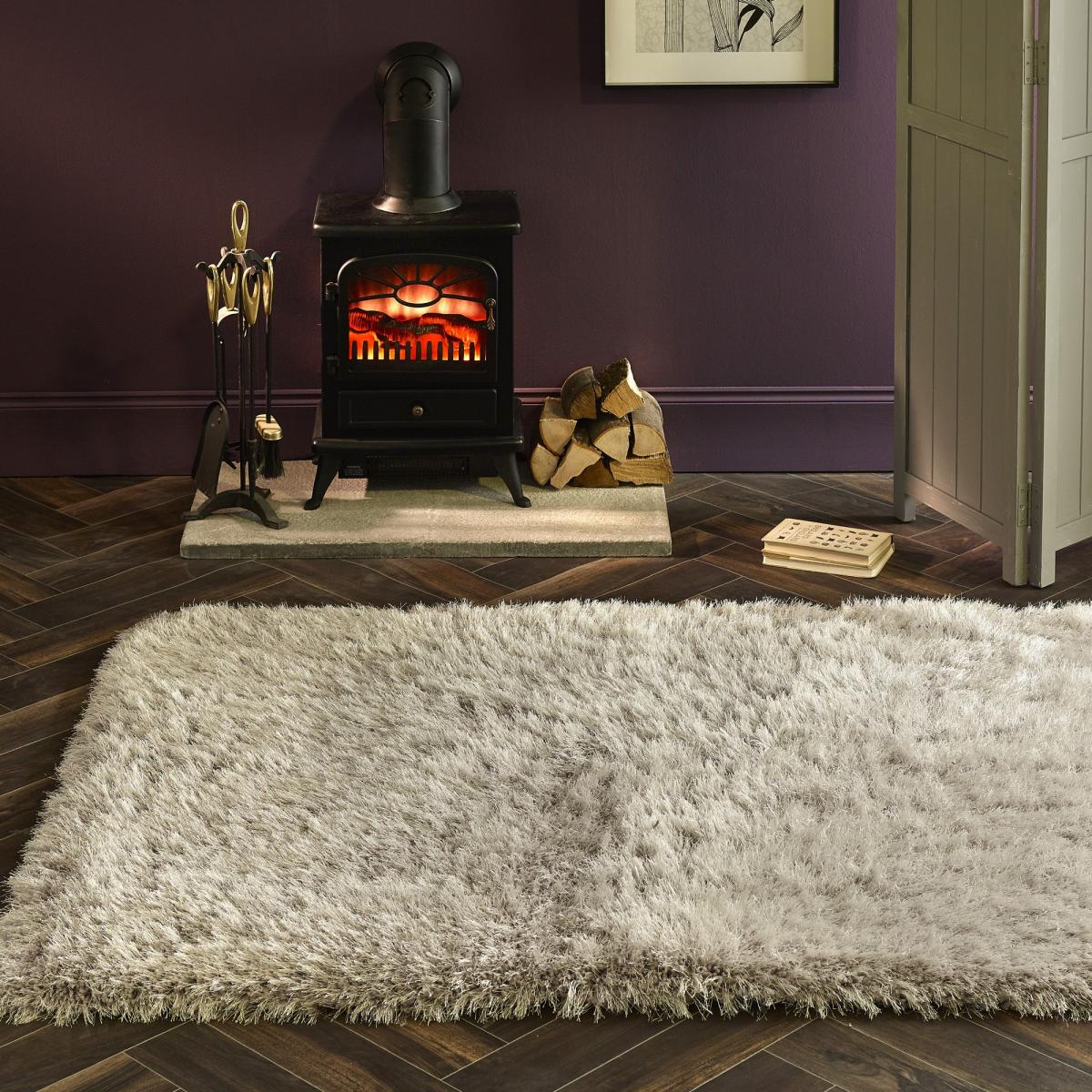 Extravagance Shaggy Rugs in Silver – image 1
