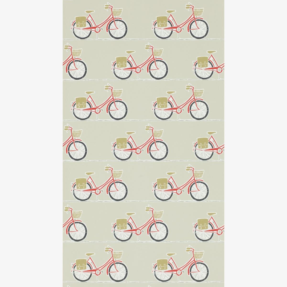 Cykel Wallpaper 111101 by Scion in Poppy Charcoal Biscuit Roll