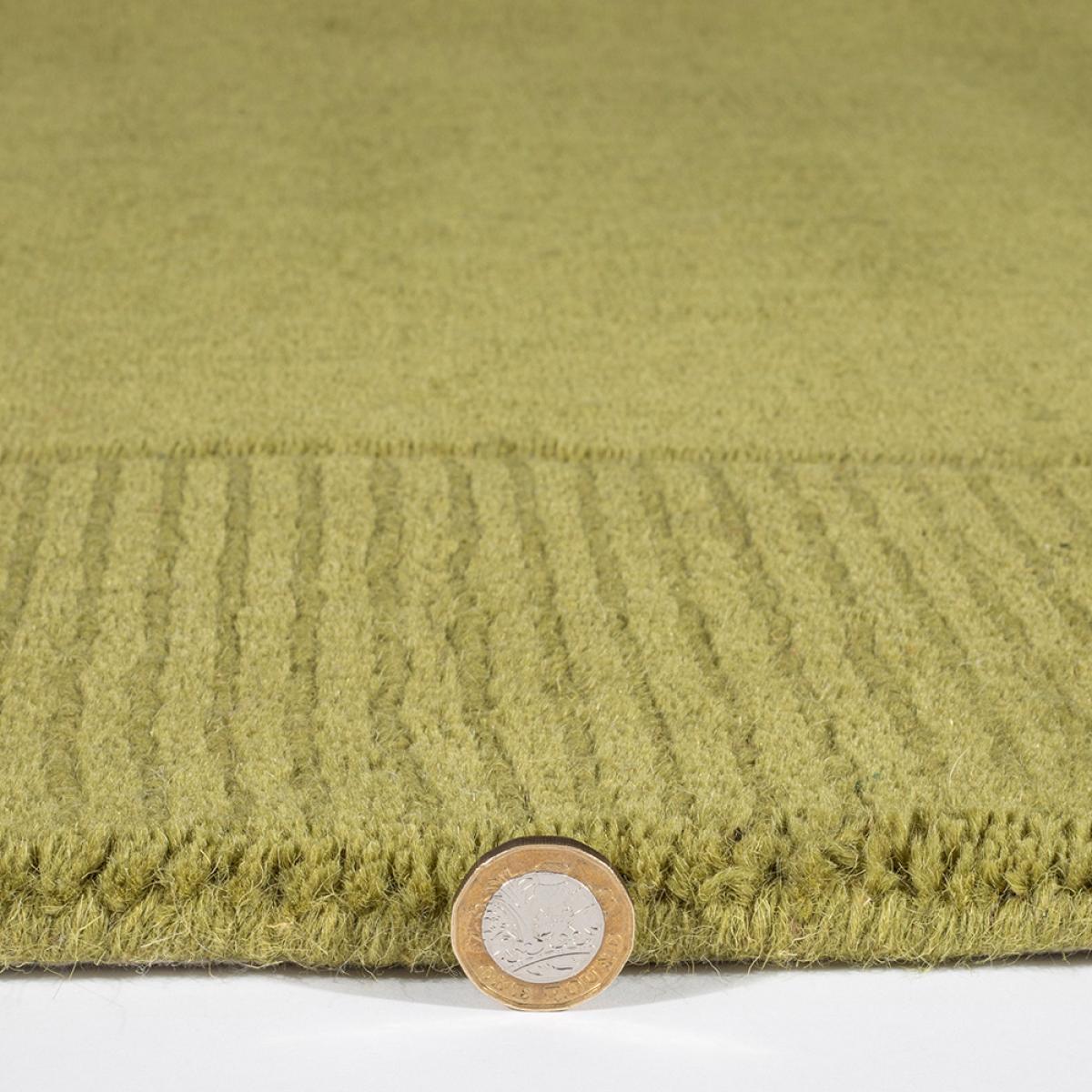 Esme Mayfair Plain Carved Wool Rugs in Olive Green&nbsp;120x170cm – image 3