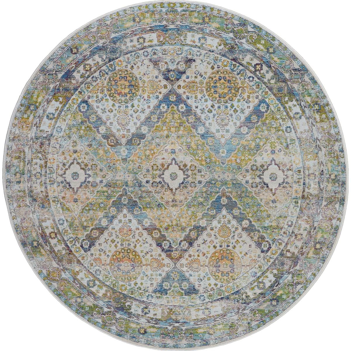 Ankara Global Circle Traditional Persian Rugs ANR07 in Blue Grey 183x183cm – image 3