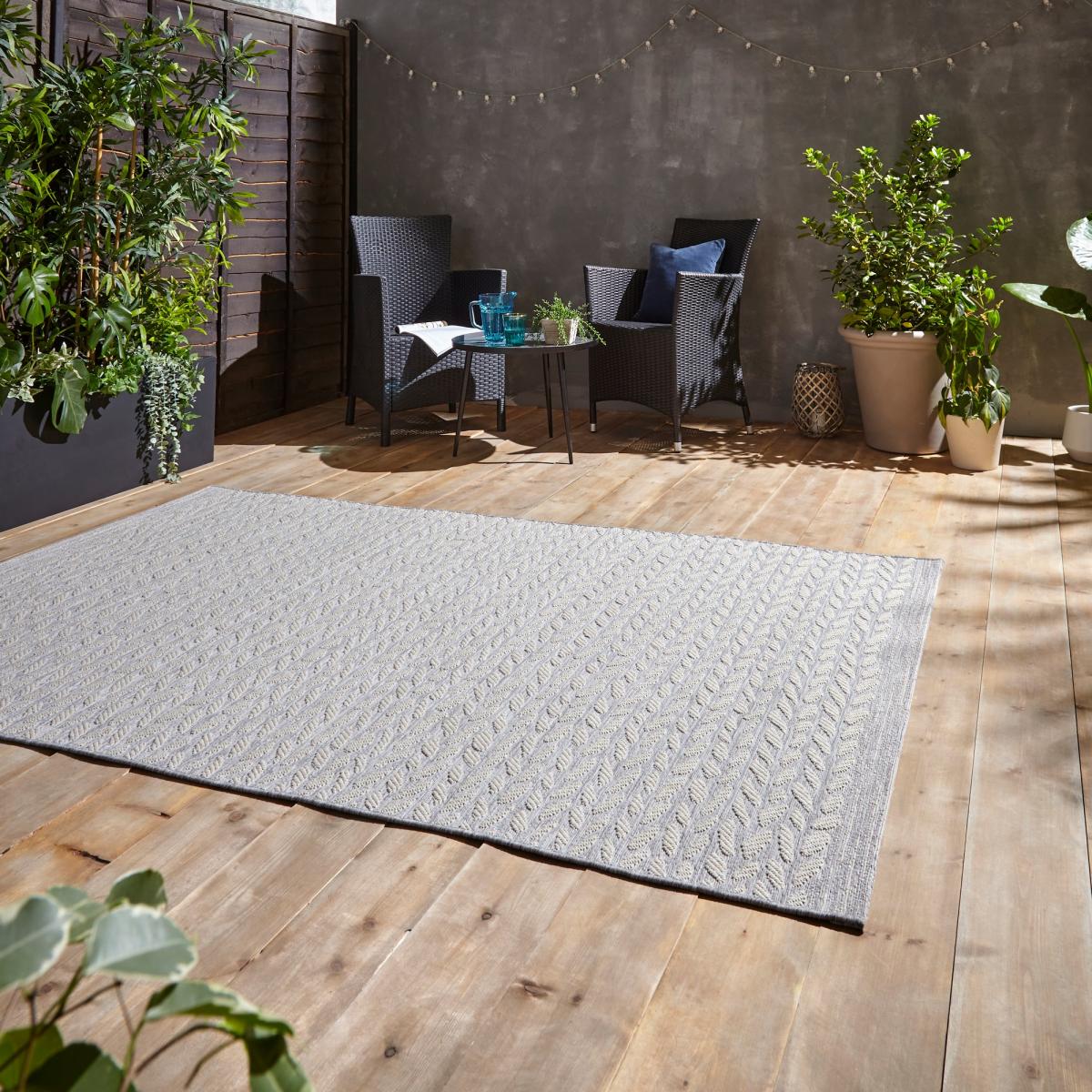 Coast A055 Indoor Outdoor Rug in Grey Cream – image 2