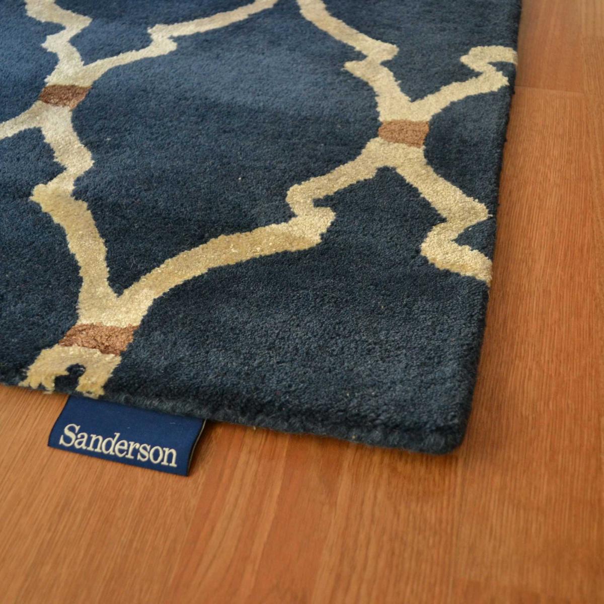 Empire Trellis Wool Runner Rugs in Indigo 45508 by Sanderson 67x230cm – image 4
