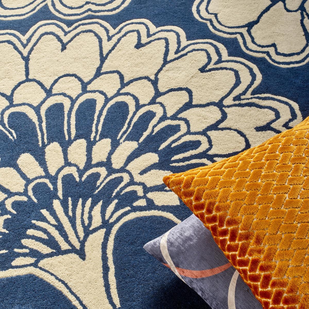 Japanese Floral Rugs 039708 in Midnight by Florence Broadhurst – image 2