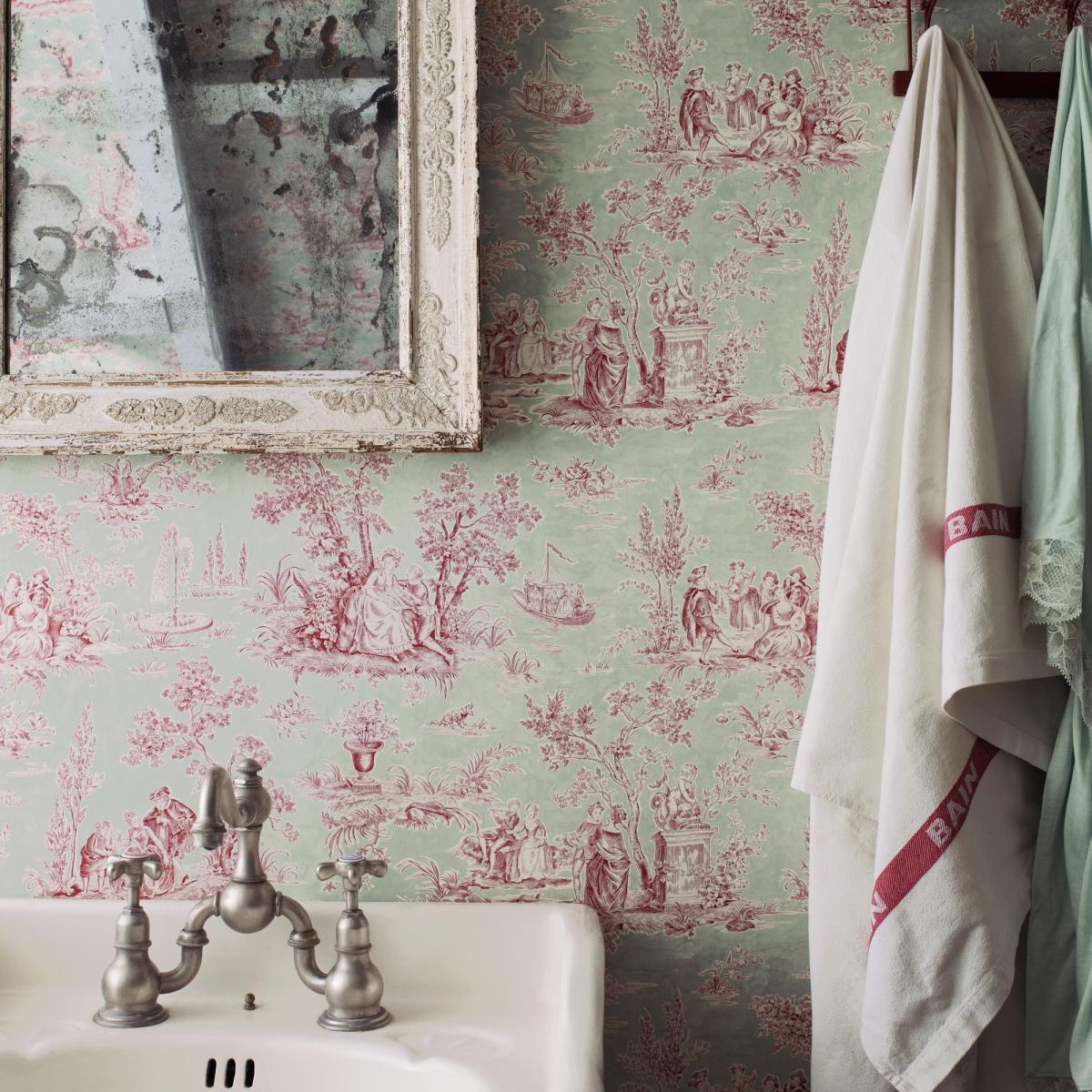 Josette Wallpaper 214063 by Sanderson in Rose SageRoll – image 2