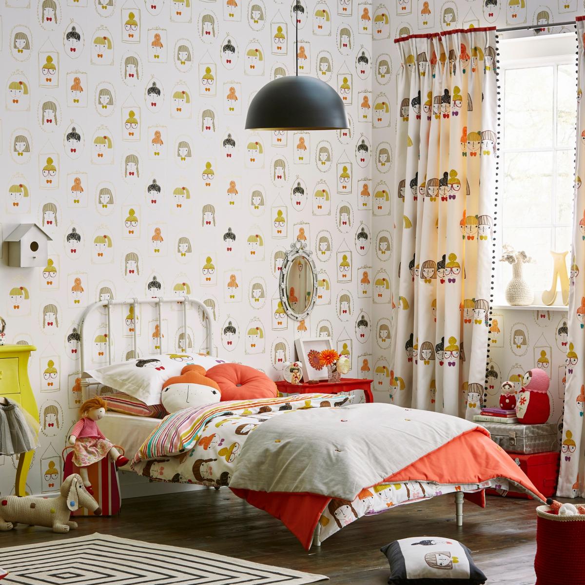 Hello Dolly Wallpaper 111266 by Scion in Sunshine Tangerine Postbox Roll – image 2