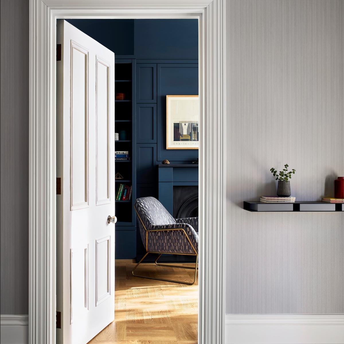 Perpetua Stripe Wallpaper 112123 by Harlequin in Seal Grey Roll – image 2
