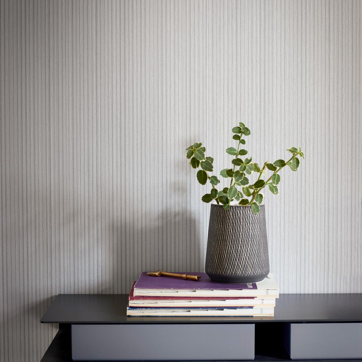 Perpetua Stripe Wallpaper 112123 by Harlequin in Seal Grey Roll – image 1