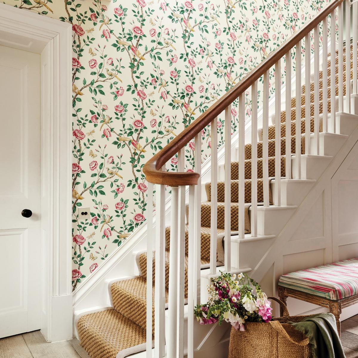 Andhara Floral Wallpaper 216795 by Sanderson in Rose Cream Roll – image 1