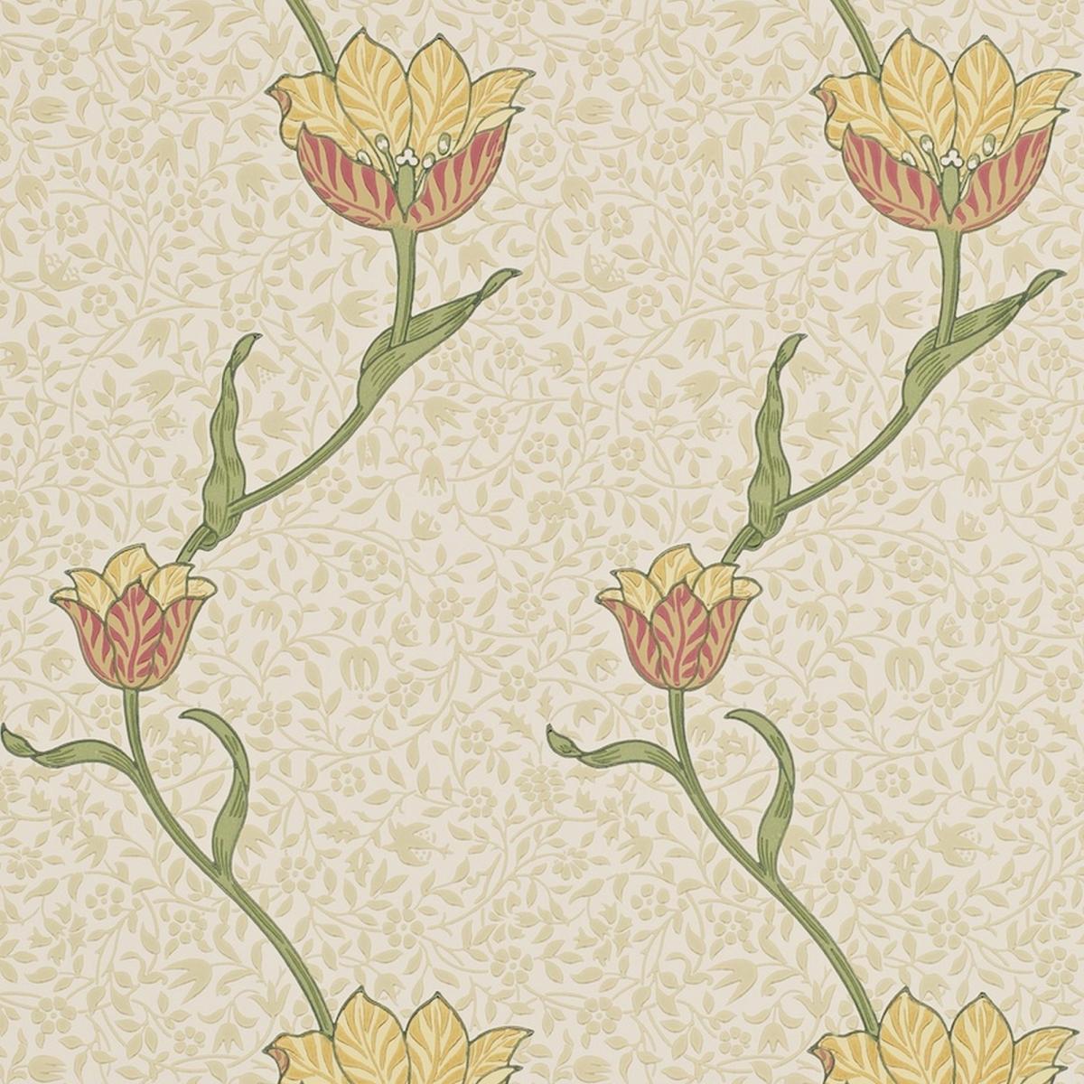 Garden Tulip Wallpaper 210392 by Morris & Co in Russet Lichen Roll – image 2