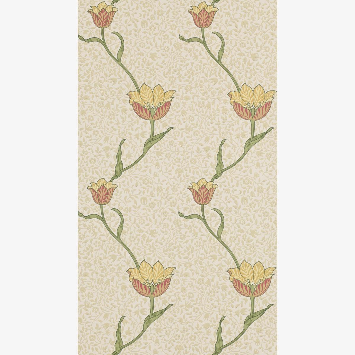 Garden Tulip Wallpaper 210392 by Morris & Co in Russet Lichen Roll – image 1