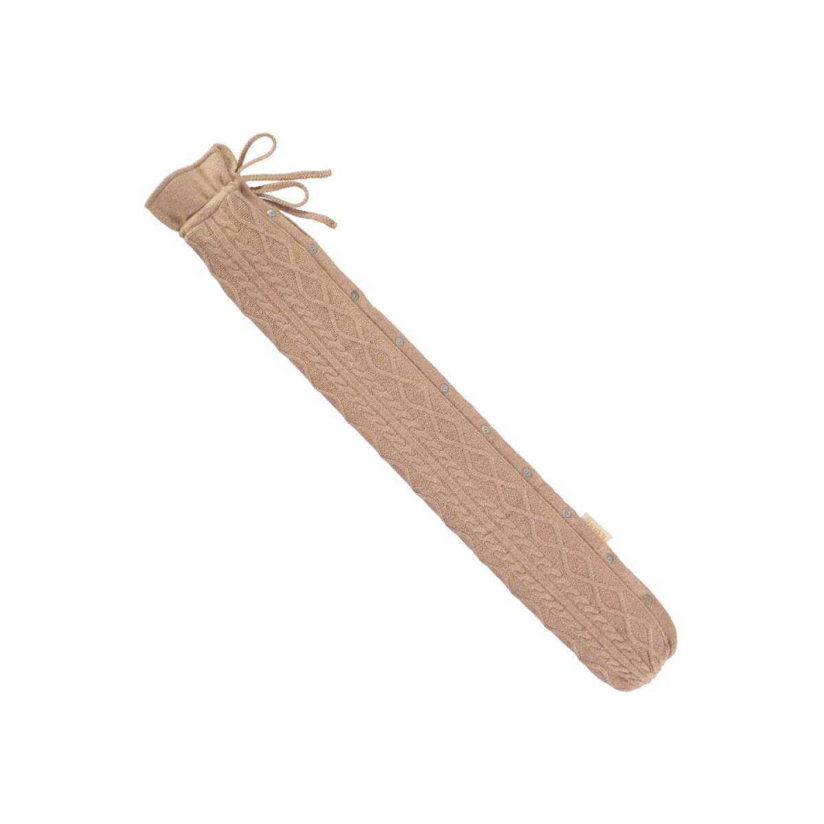 YuYu Kensington Knit Cashmere Hot Water Bottle in Beige 81x13cm – image 1