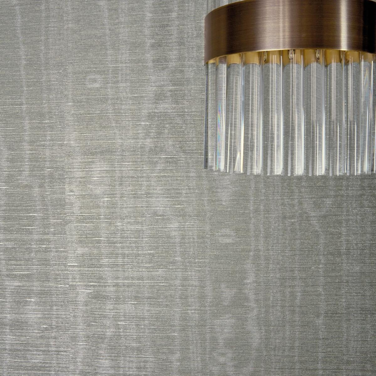 Watered Silk Wallpaper 312913 by Zoffany in Silver Grey&nbsp;Roll – image 2