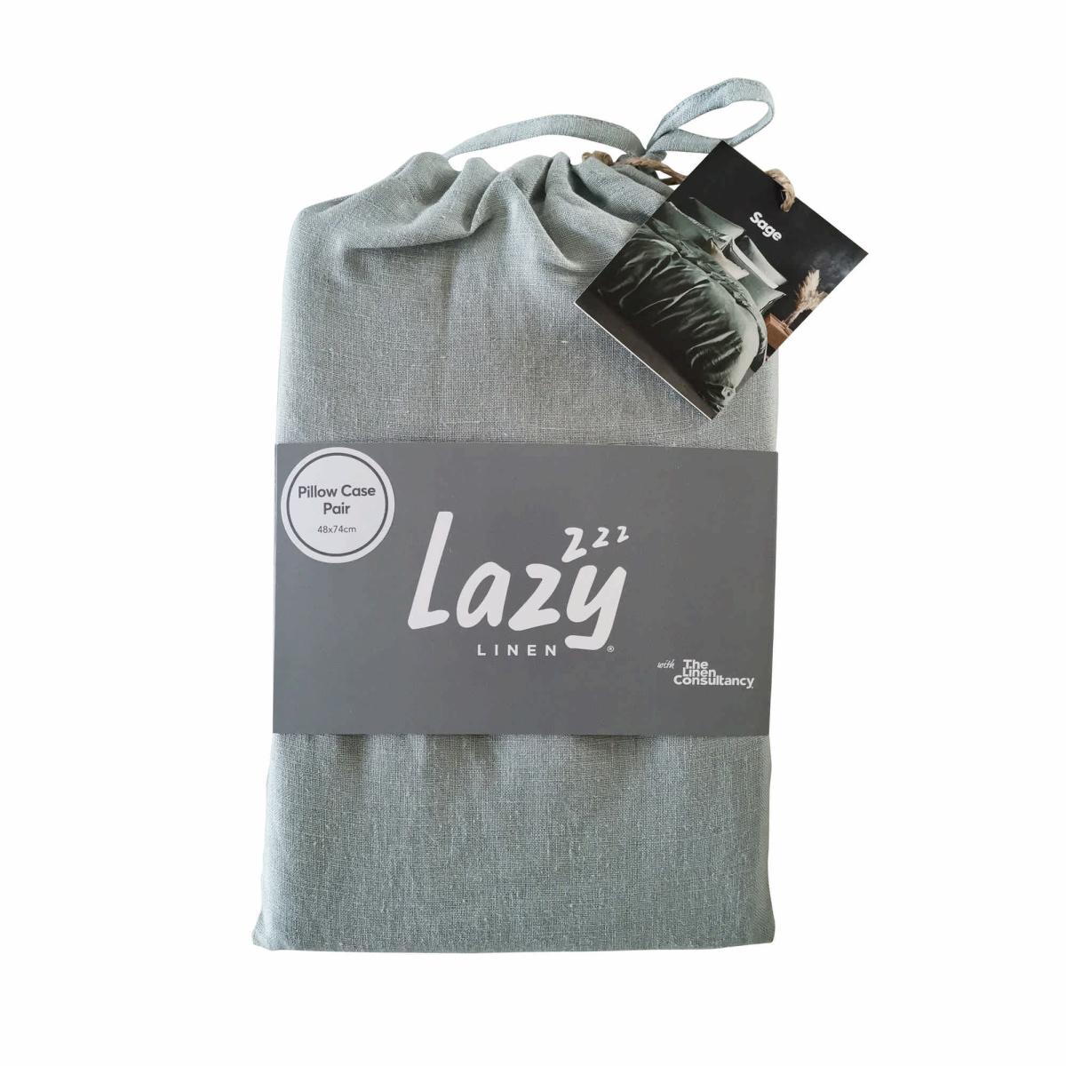 Lazy Linen Bedding Plain Sage Green Duvet Cover and Pillowcase&nbsp;200x200cm – image 5