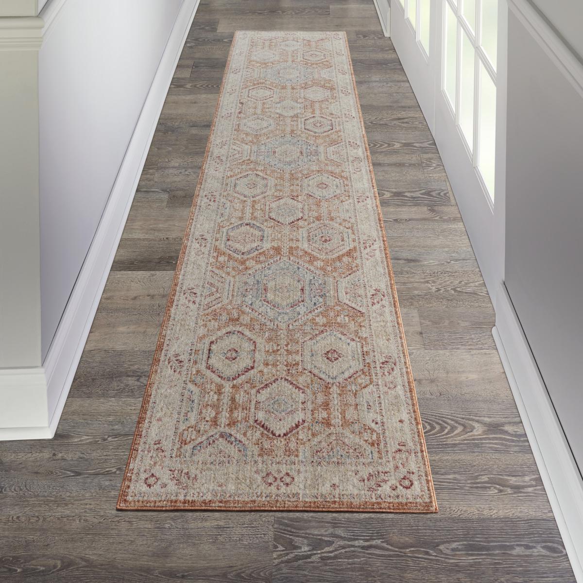 Homestead Hallway Runner Rugs HMS01 in Brick by Nourison79x366cm – image 1
