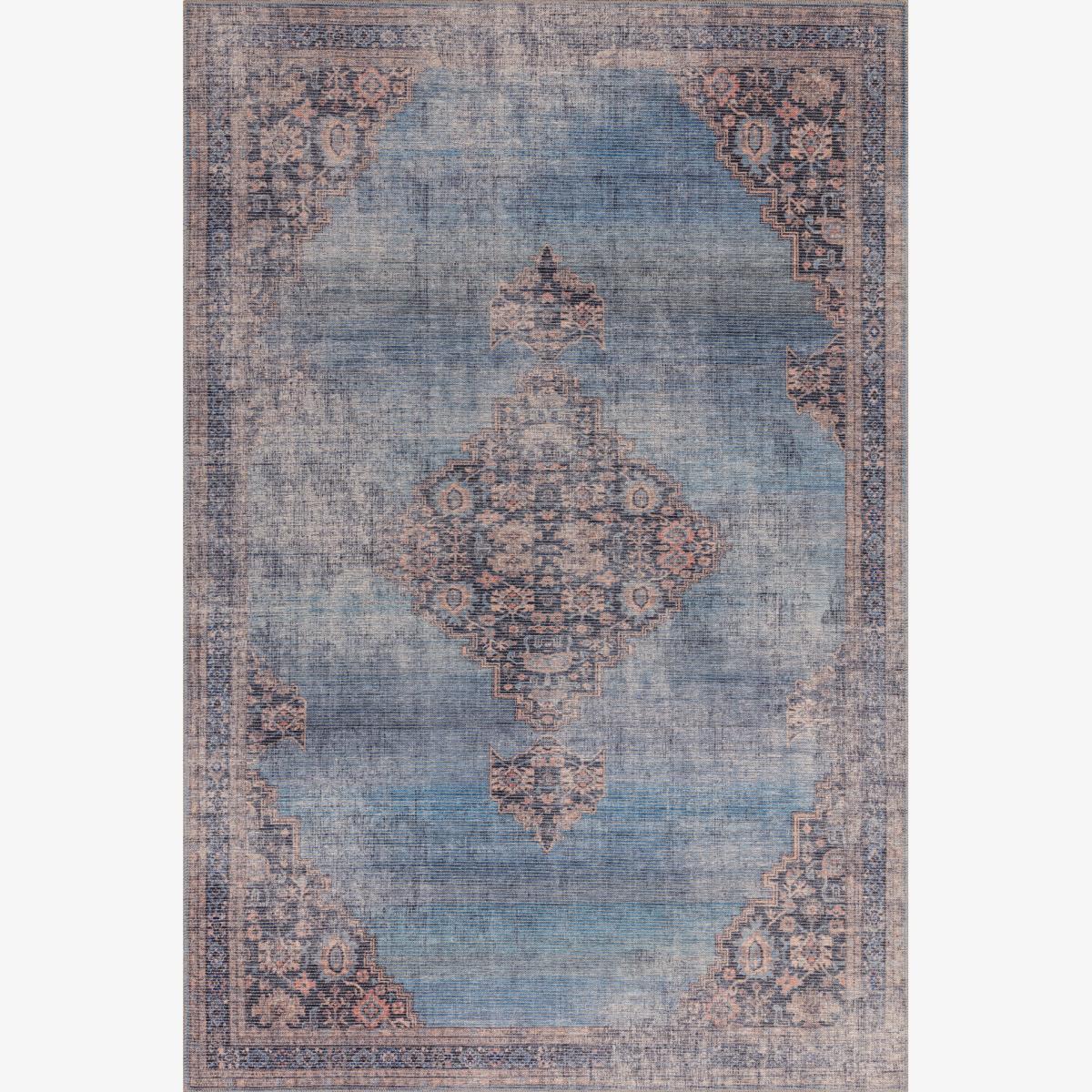 Kaya Dana KY08 Traditional Persian Medallion Rugs in Blue Red – image 1
