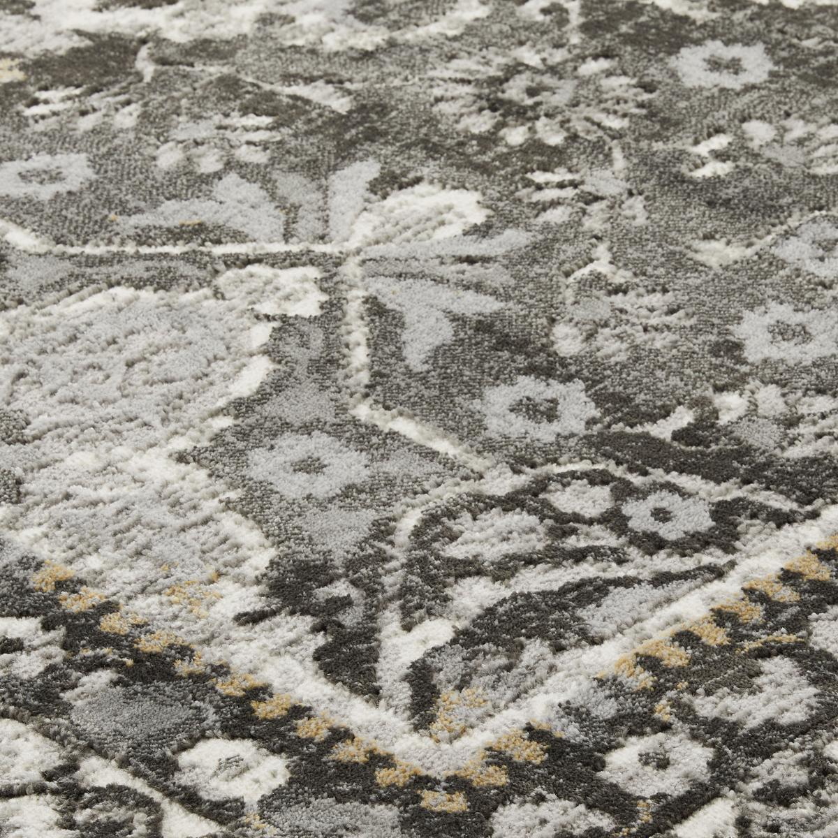 Vinci 1401 B Distressed Rugs in Charcoal Grey – image 2