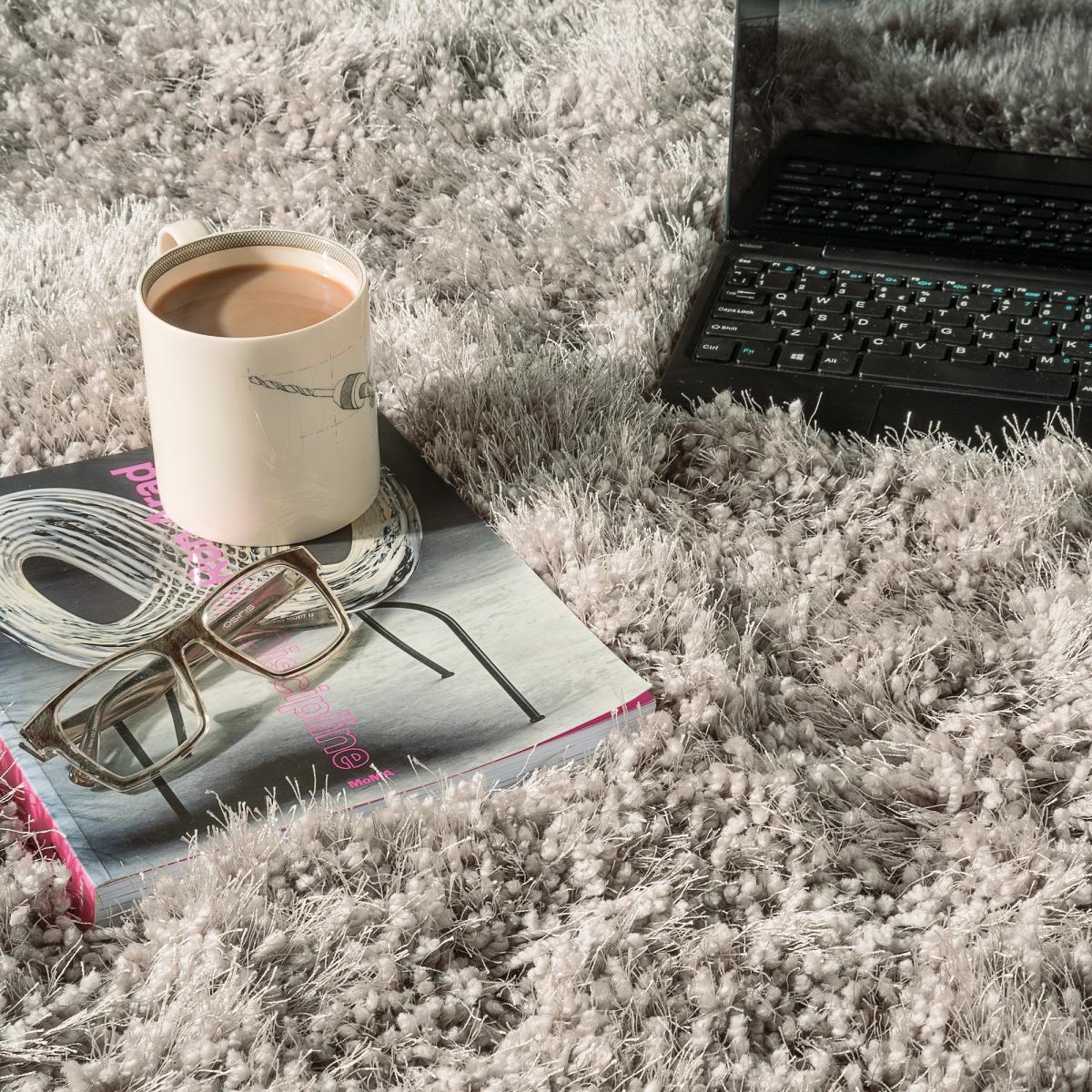 Cascade Shaggy Plain Rugs in Silver Grey&nbsp;160x230cm – image 2