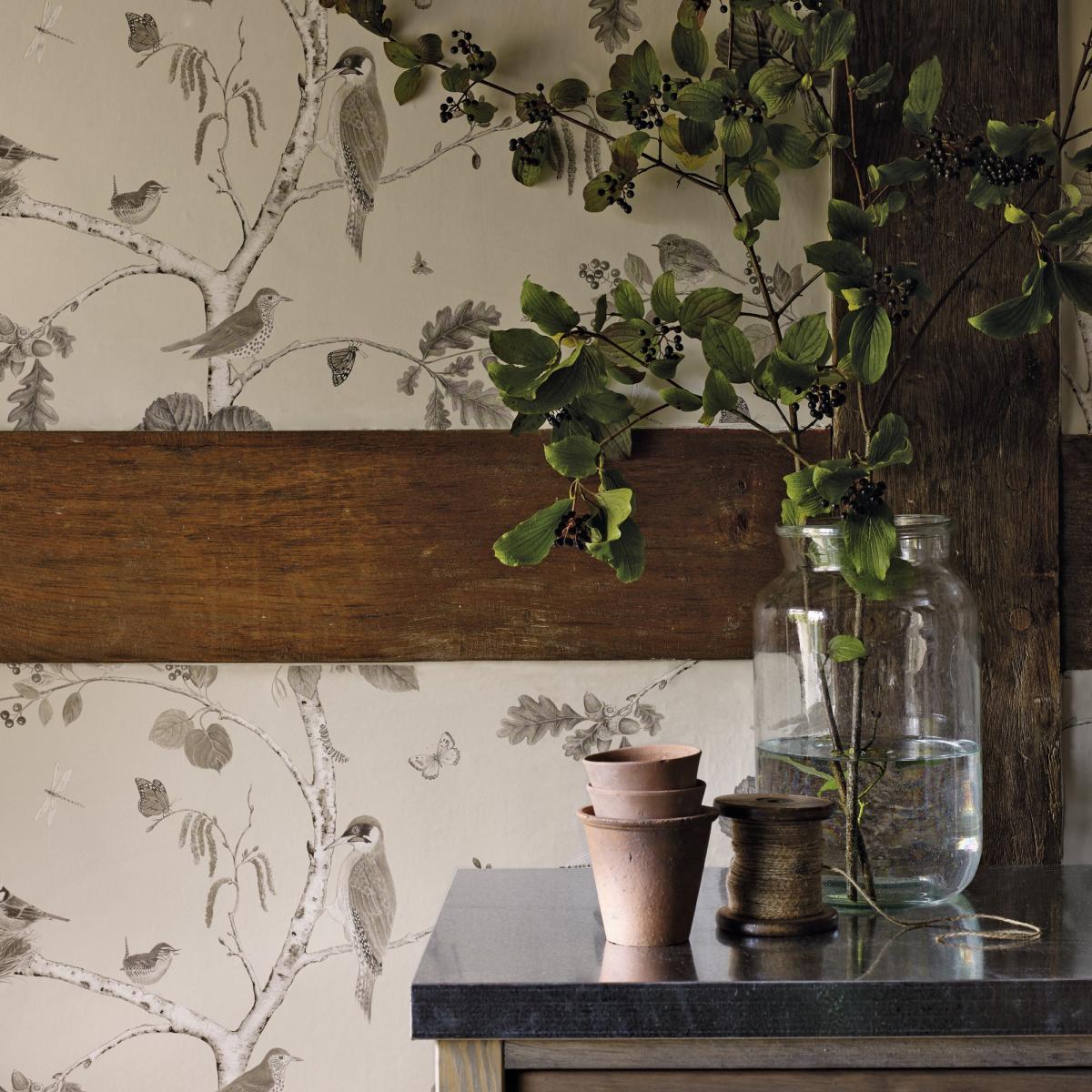 Woodland Chorus Wallpaper 215704 by Sanderson in Sepia Brown&nbsp;Roll – image 2