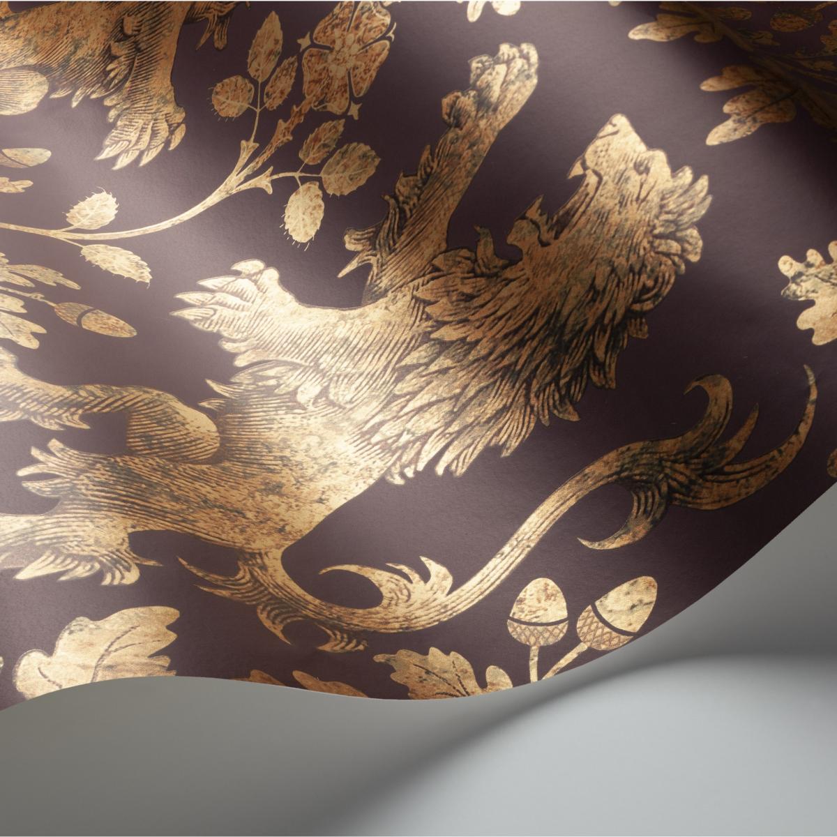 Boscobel Oak Wallpaper 116 10038 by Cole & Son in Metallic Autumnal Gold Roll – image 2