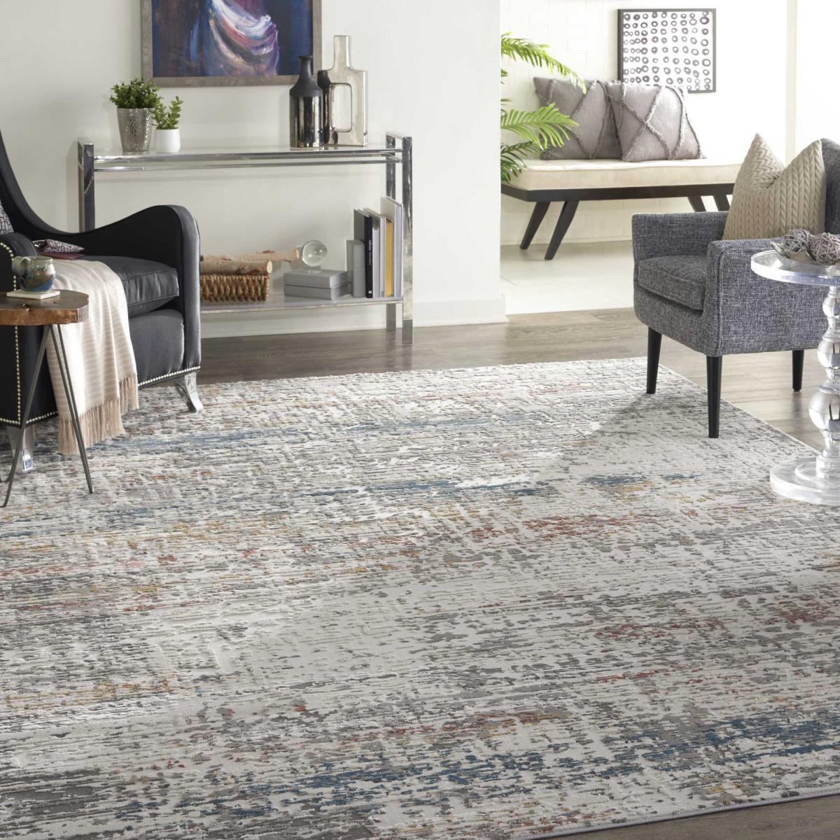 Rustic Textures RUS14 Abstract Rugs in Grey Multicolour&nbsp;240x320cm – image 4