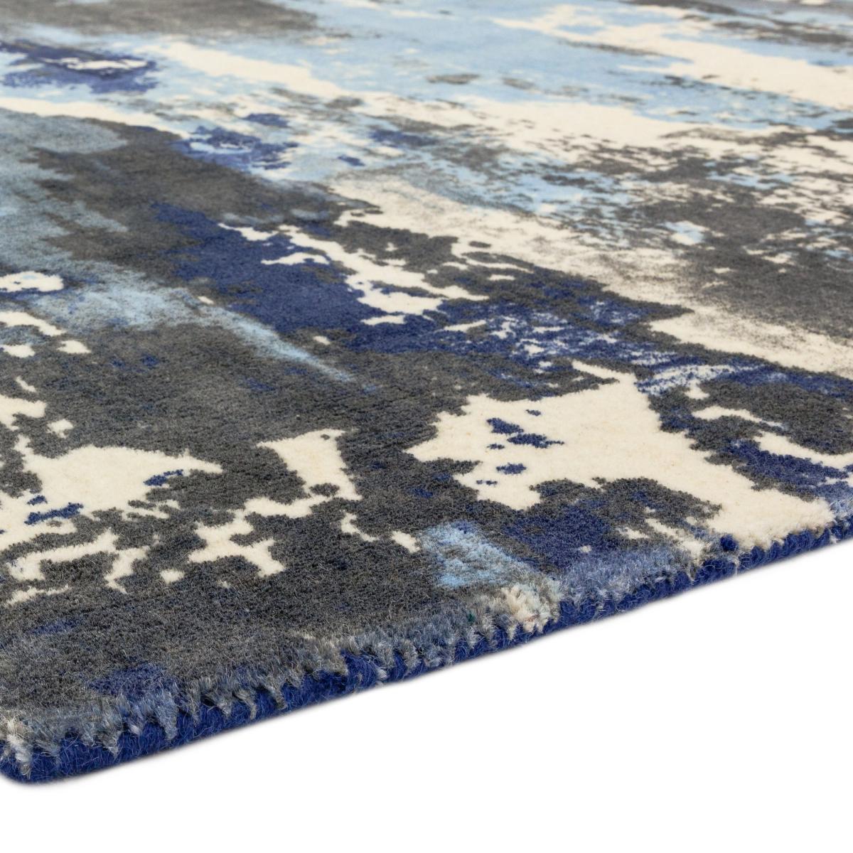 Saturn Abstract Wool Rugs in Blue&nbsp;160x230cm – image 4