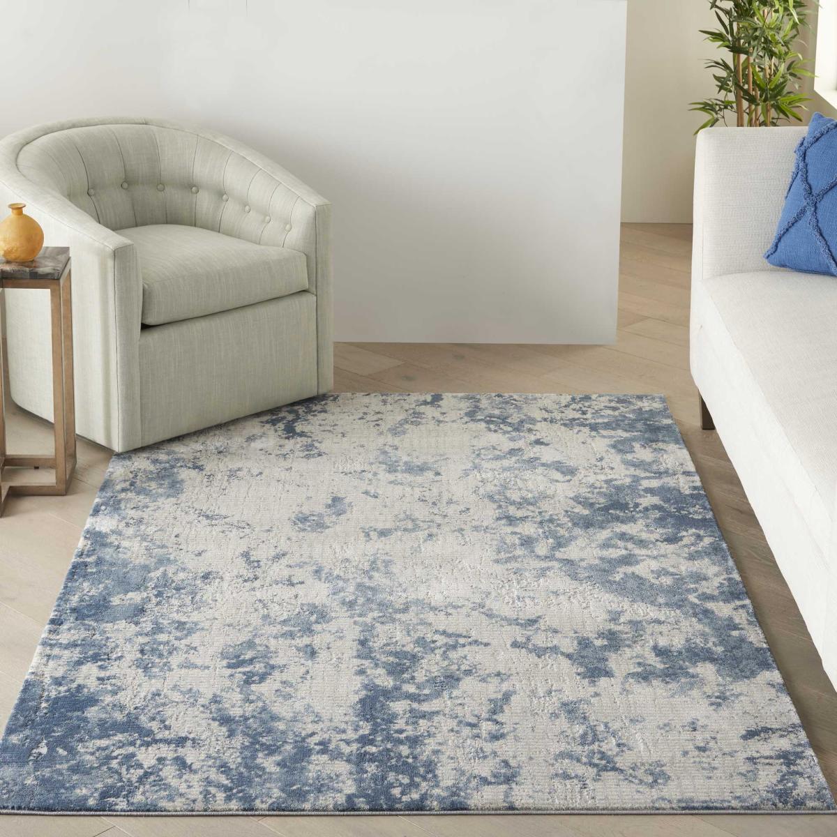 Rustic Textures RUS16 Abstract Rugs in Grey Blue – image 1