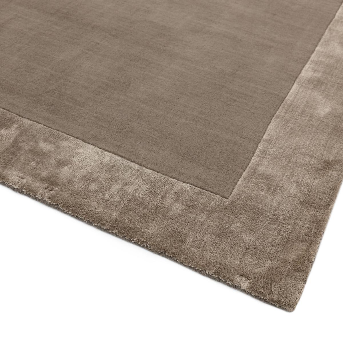 Ascot Plain Modern Bordered Wool Rugs in Taupe 200x290cm – image 2
