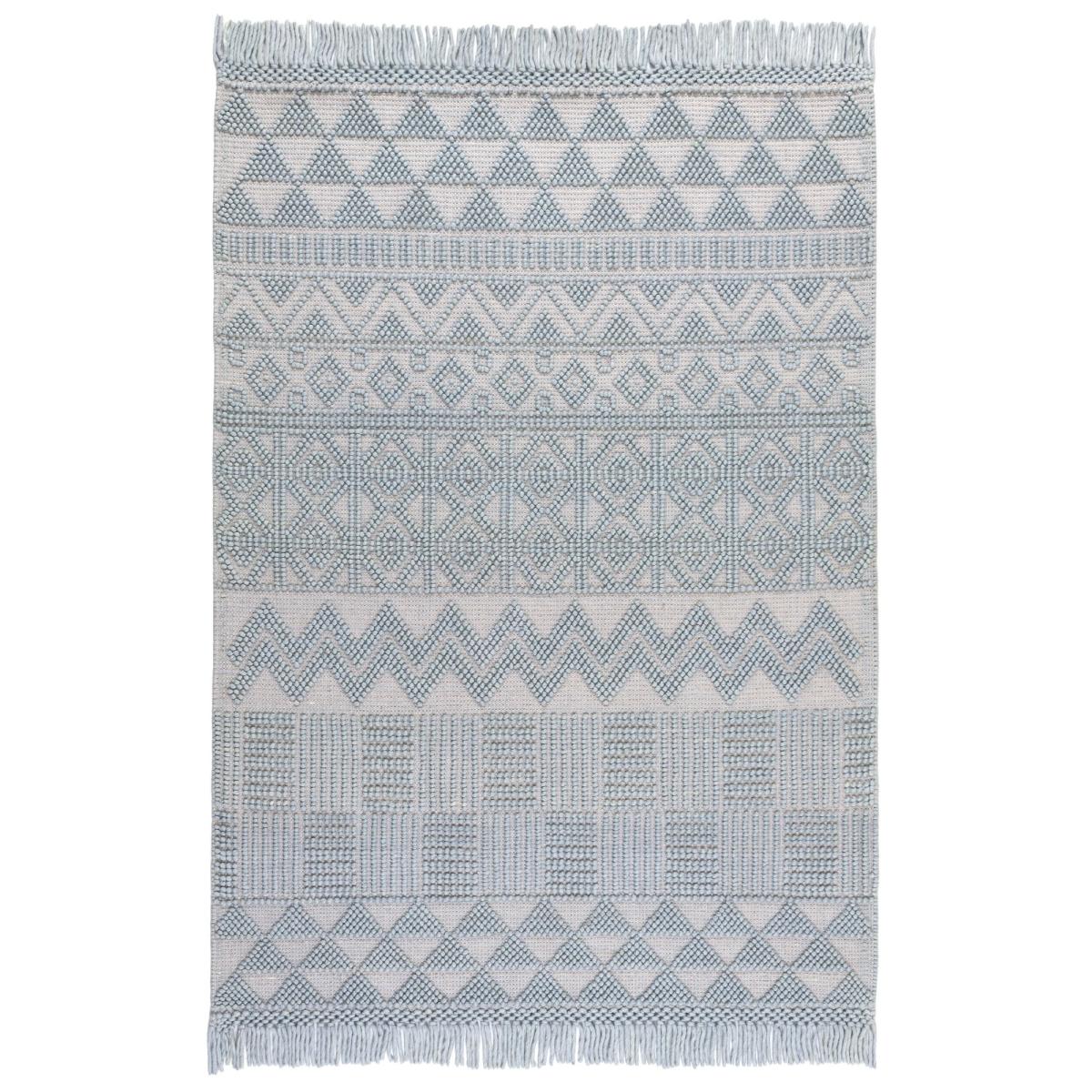 ANYA01 Boho Geometric Zig Zag Rug in Duck Egg Blue&nbsp;160x220cm – image 5