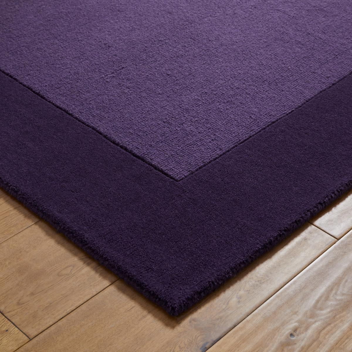 Colours Bordered Wool Rug in Purple120x170cm – image 3