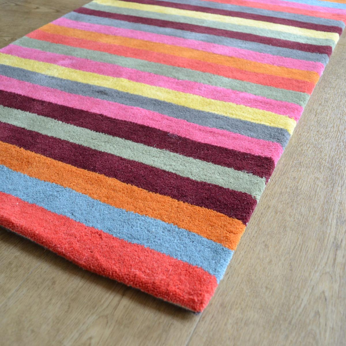 Wool Stripes Runner Rug in Light Multi 60x230cm – image 3