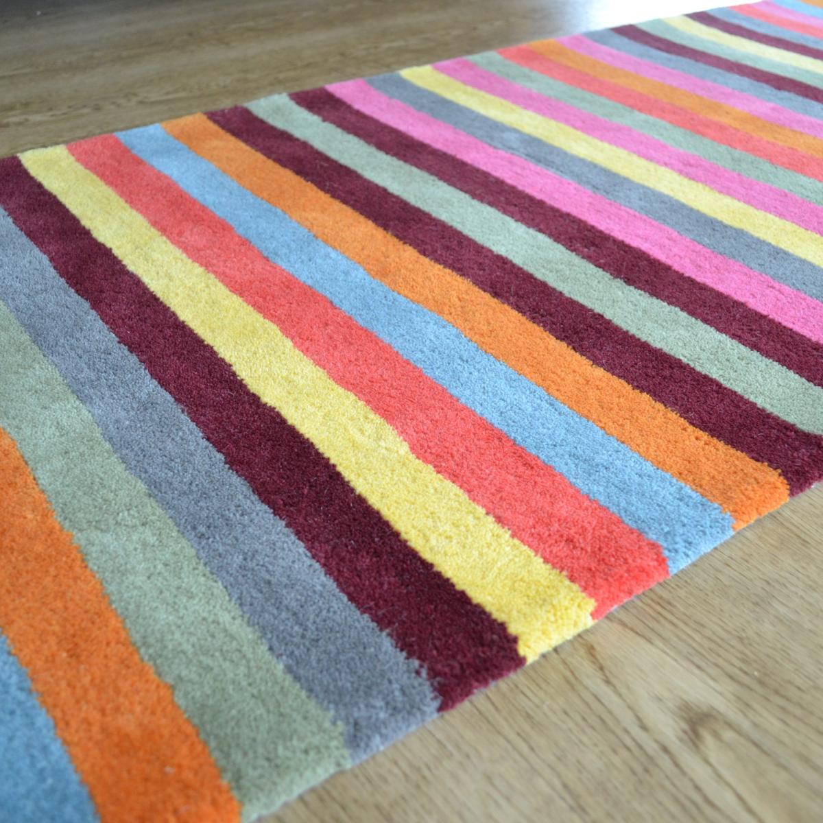 Wool Stripes Runner Rug in Light Multi 60x230cm – image 4