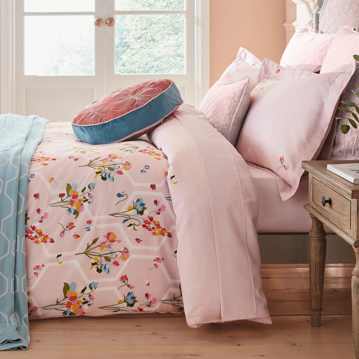 Peppermint Floral Bedding Duvet Cover and Pillowcase by Ted Baker in Soft Pink&nbsp;74x48cm – image 3