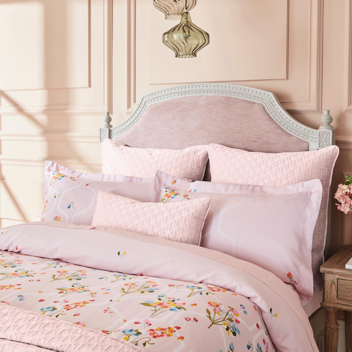Peppermint Floral Bedding Duvet Cover and Pillowcase by Ted Baker in Soft Pink&nbsp;74x48cm – image 4