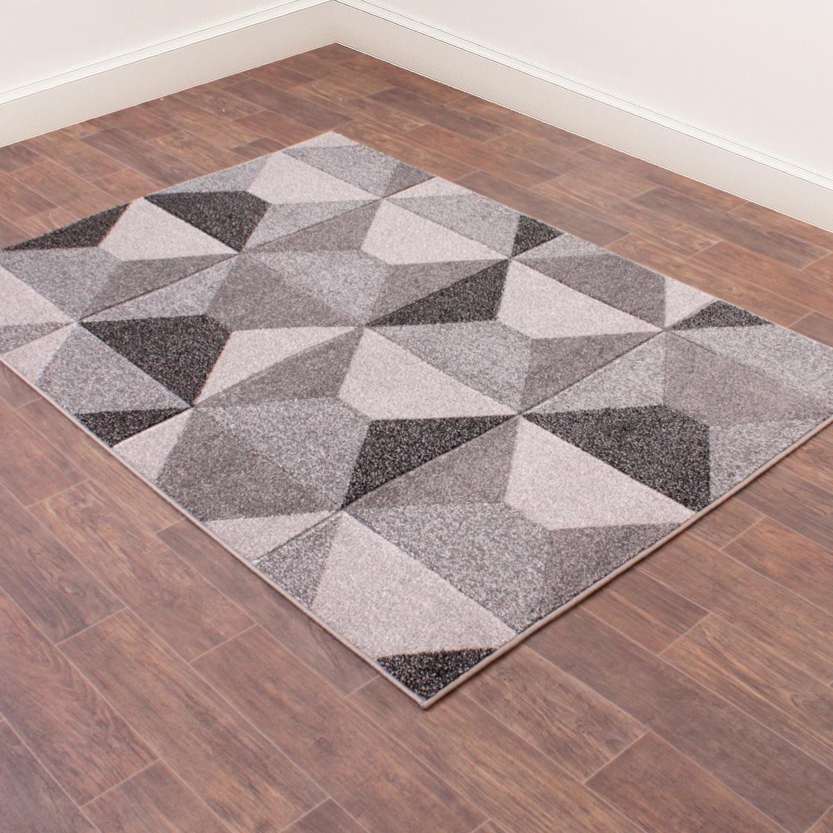 Orbit Geometric Abstract Rugs in Silver – image 2