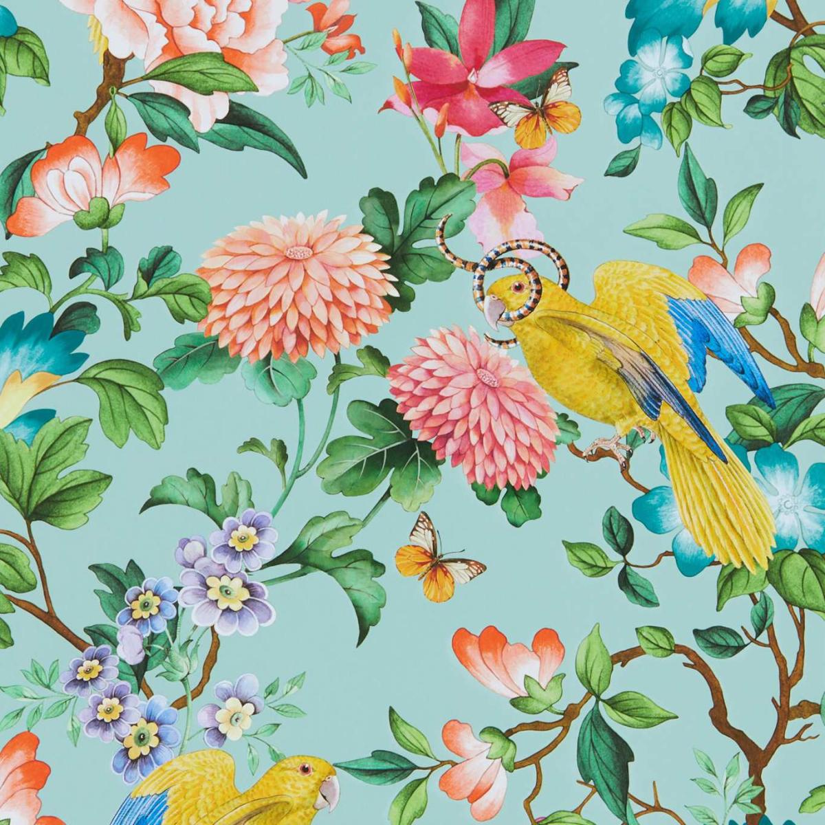 Golden Parrot Wallpaper W0130 03 by Wedgwood in Mineral Roll