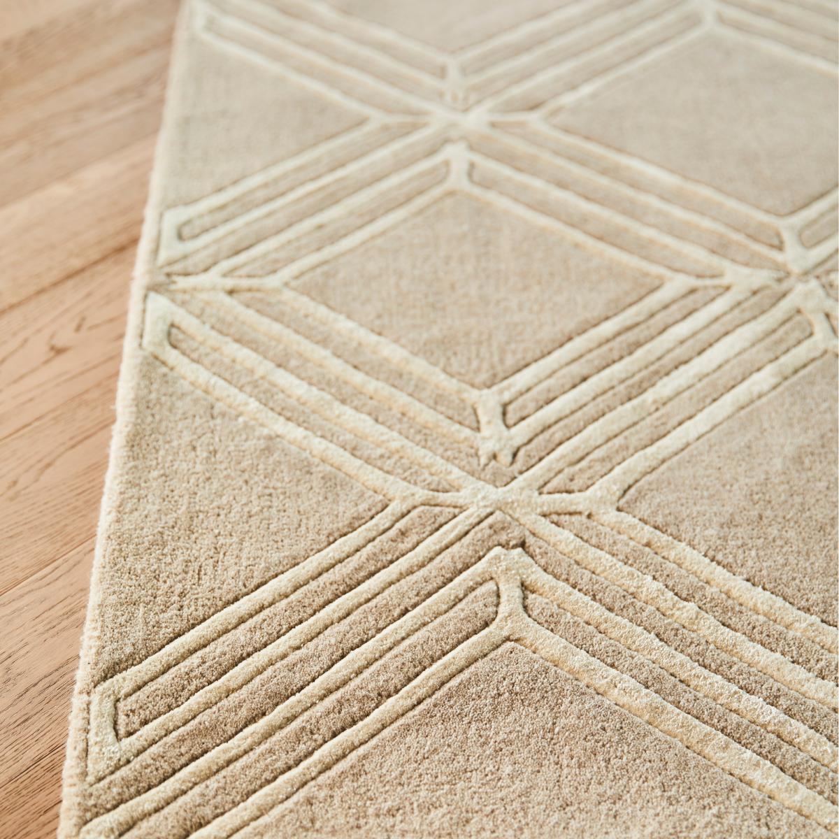 Vienna Geometric Wool Rugs in Mink Brown – image 2