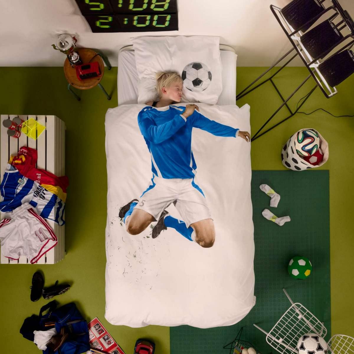 Soccer Champ Football Cotton Kids Bedding in Blue 200x200cm – image 2