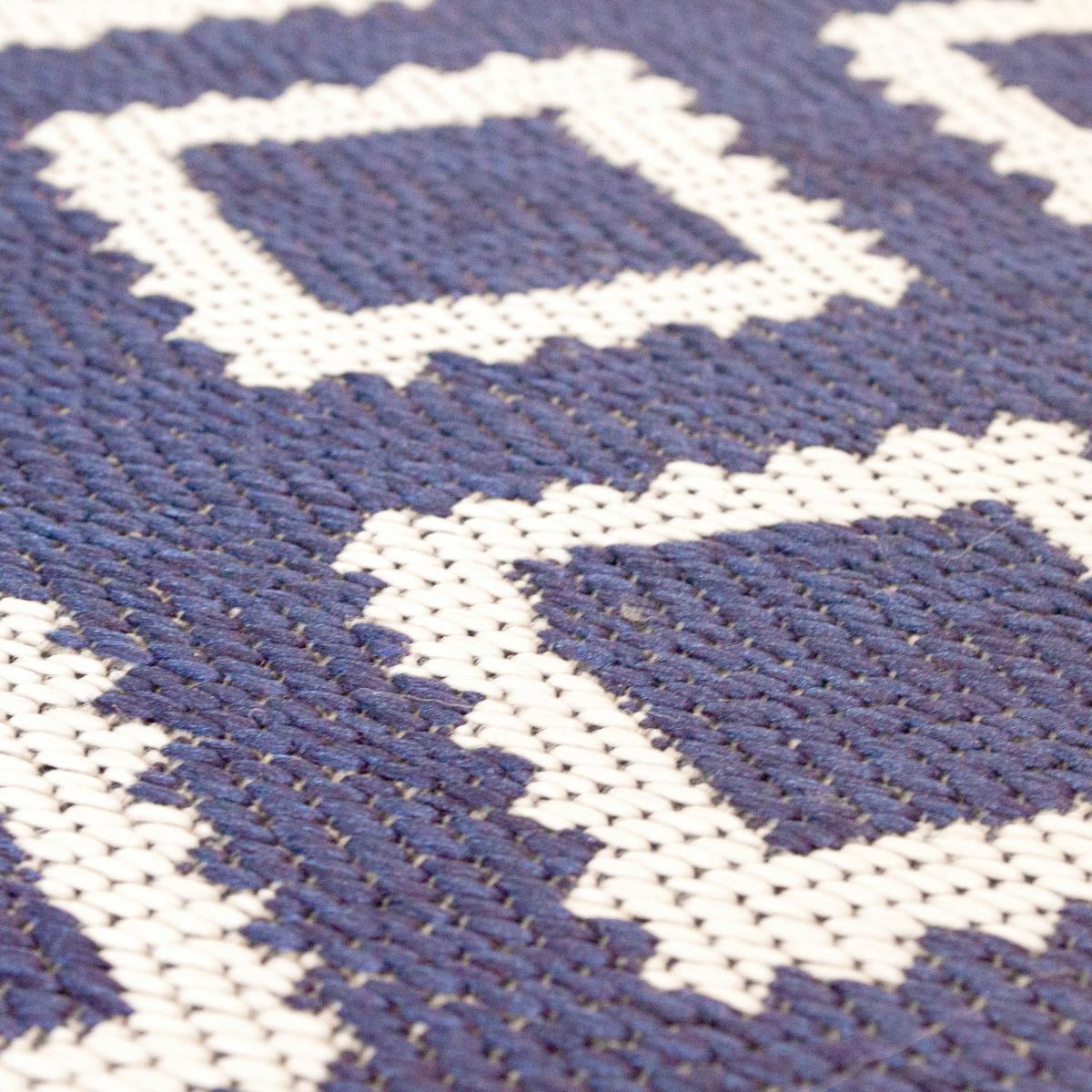 Terrace Diamond Modern Geometric Indoor Outdoor Rugs in Navy Blue80x150cm – image 3
