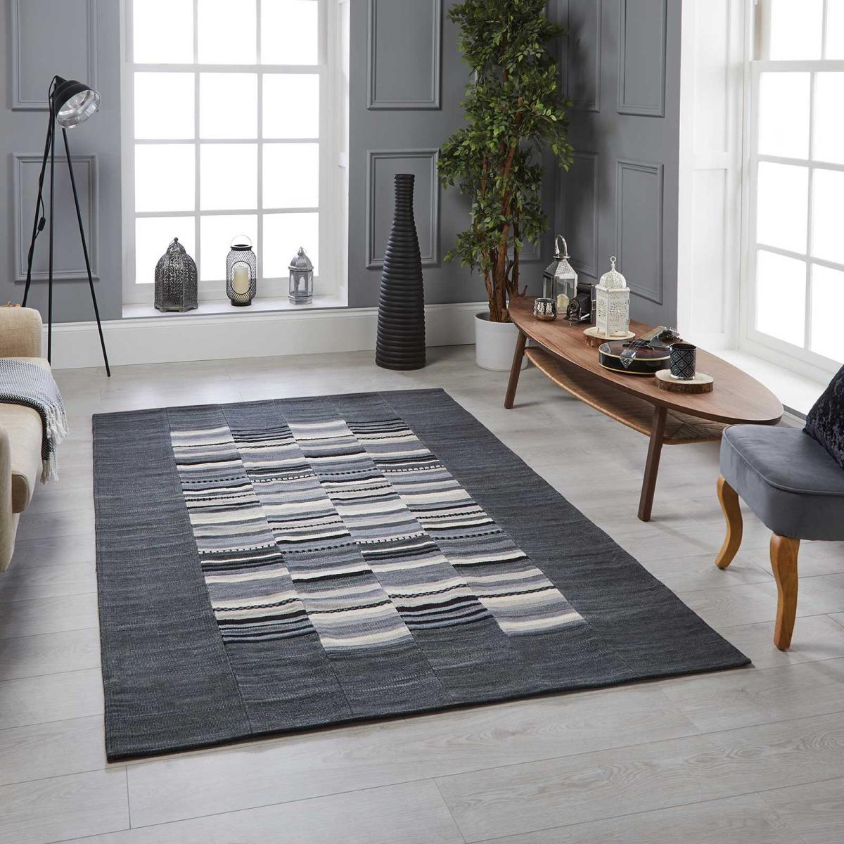 Navajo Rugs in Stripe Grey – image 1