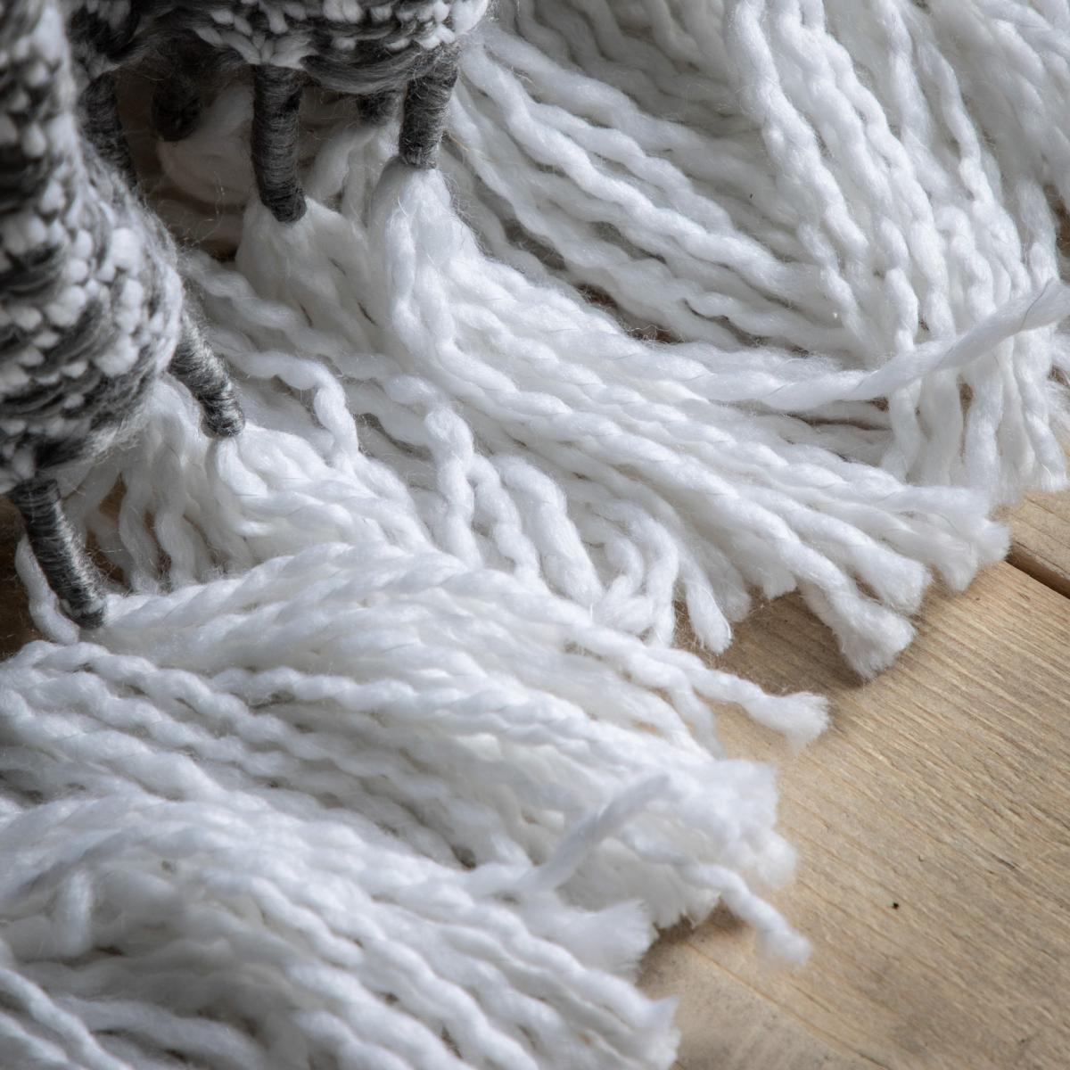 Blair Woven Tassel Throw in Grey & Cream 130x170cm – image 4